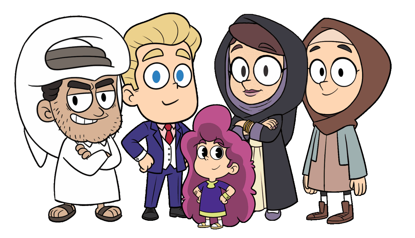 Illustrated cast of Sahtot Society characters