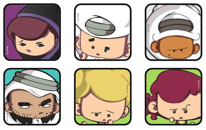 The six Wisdom Family characters as icons